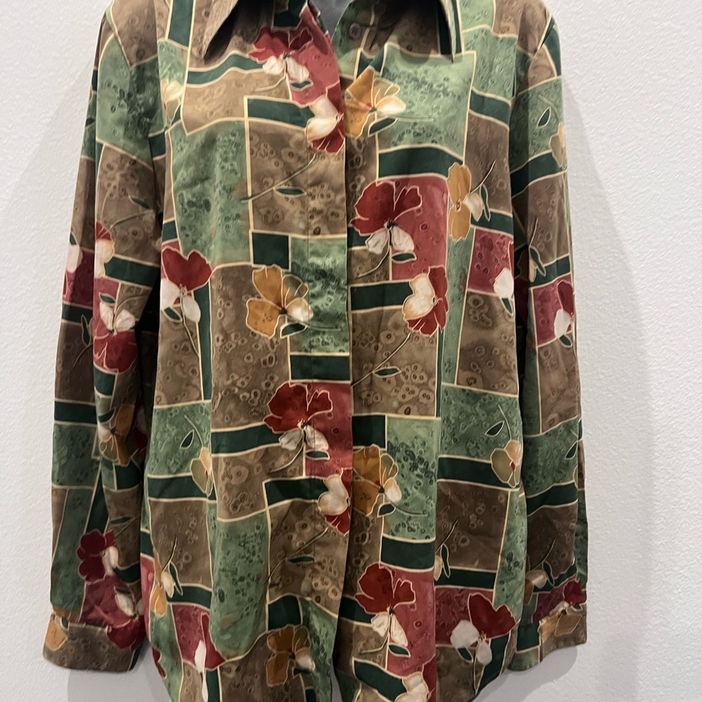 Floral Patchwork Button-Up Shirt